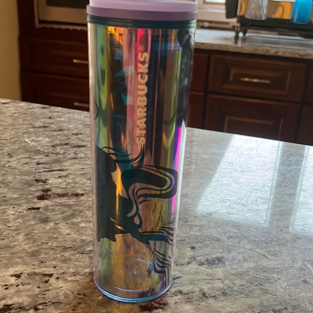 NWT Starbucks Mermaid Siren Iridescent Double Tail Purple Lilac Green